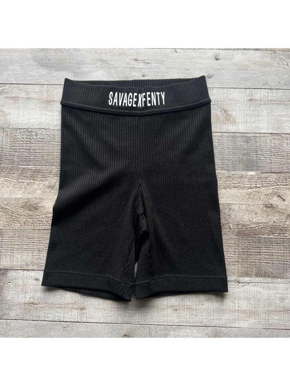 Savage X Fenty‎ Xssential Rib Bike Shorts Womens XS Black 6" Inseam NWT